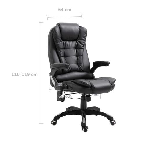Kontorstol med massagefunktion polyester sort