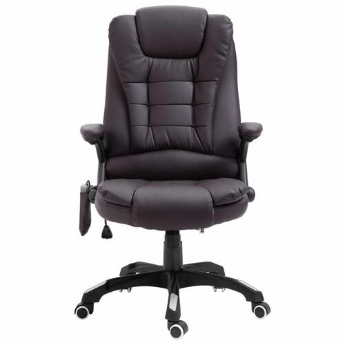 Kontorstol med massagefunktion polyester brun