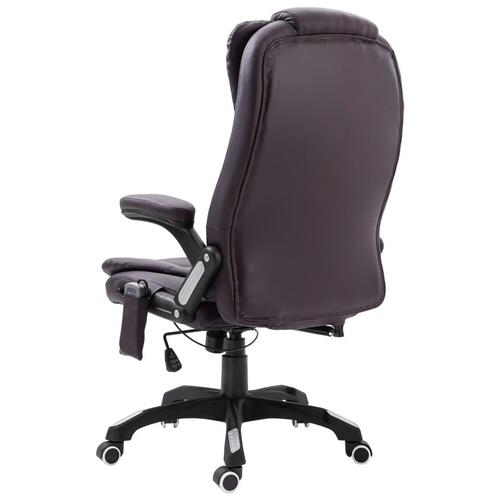 Kontorstol med massagefunktion polyester brun