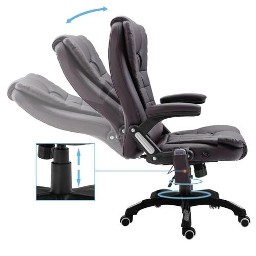 Kontorstol med massagefunktion polyester brun