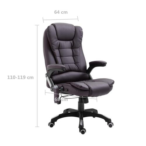 Kontorstol med massagefunktion polyester brun