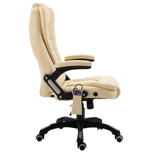 Kontorstol med massagefunktion polyester cremefarvet
