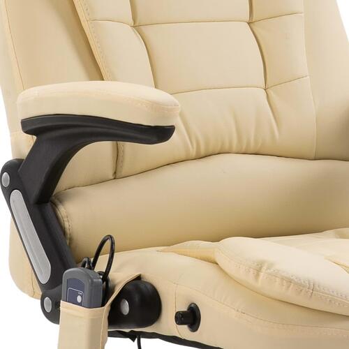 Kontorstol med massagefunktion polyester cremefarvet