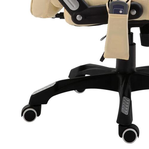 Kontorstol med massagefunktion polyester cremefarvet