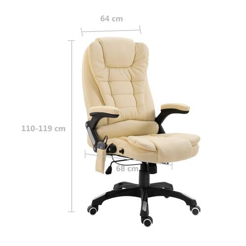 Kontorstol med massagefunktion polyester cremefarvet