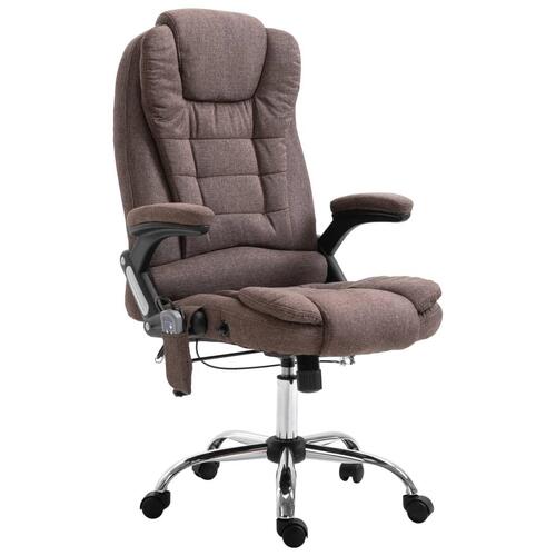 Kontorstol med massagefunktion polyester brun