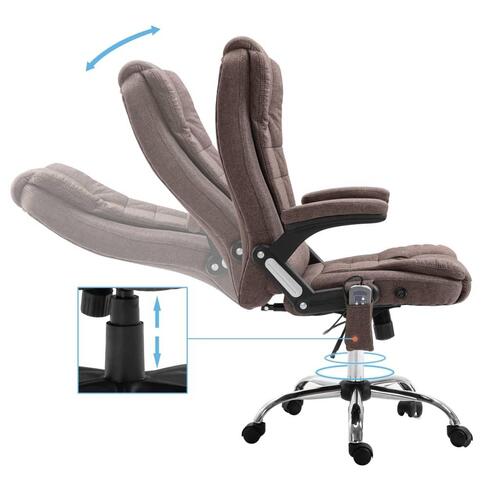 Kontorstol med massagefunktion polyester brun