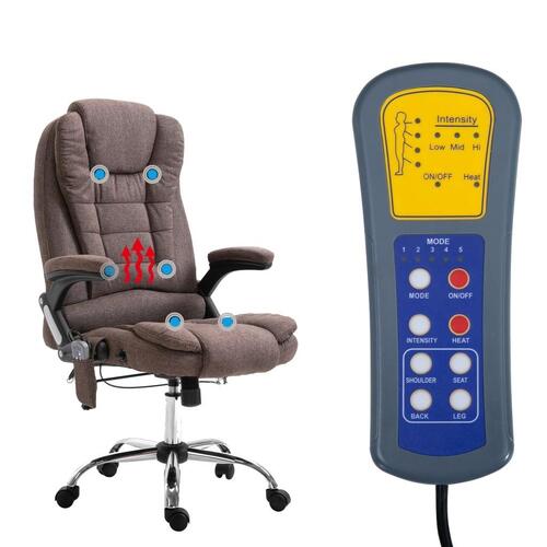 Kontorstol med massagefunktion polyester brun