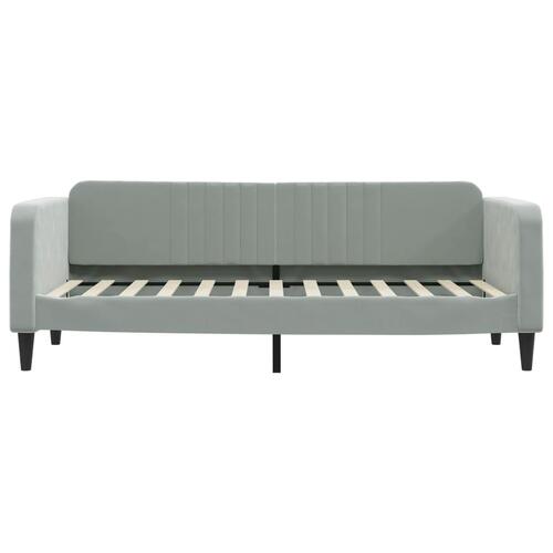 Daybed med madras 80x200 cm velour lysegrå