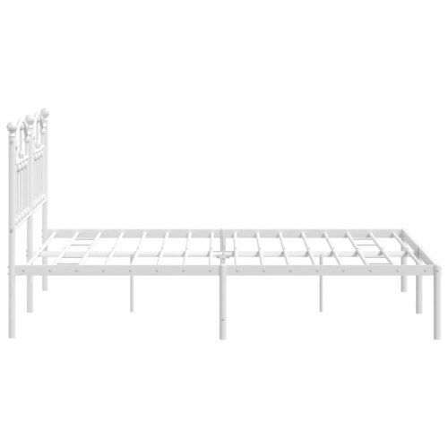 Sengeramme i metal med sengegavl 135 x 190 cm - hvid