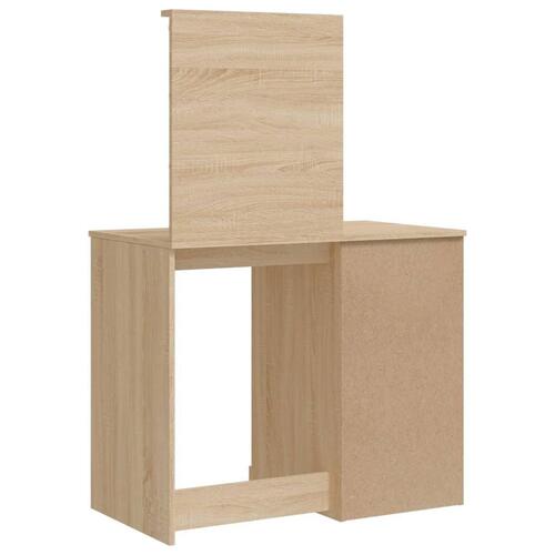 Makeupbord med LED-lys 90x42x132,5 cm sonoma-eg