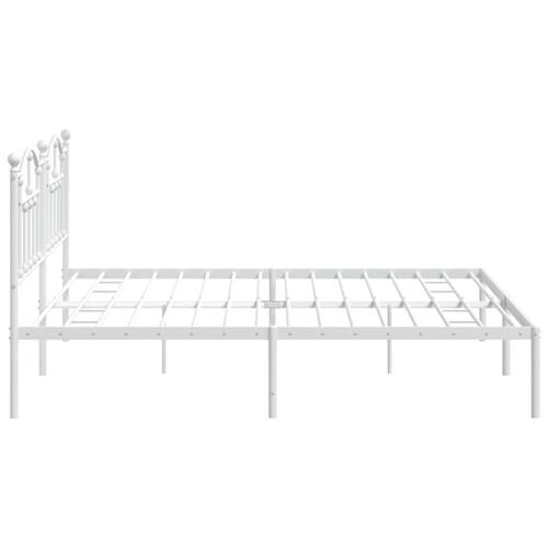 Sengeramme med sengegavl 193x203 cm metal hvid