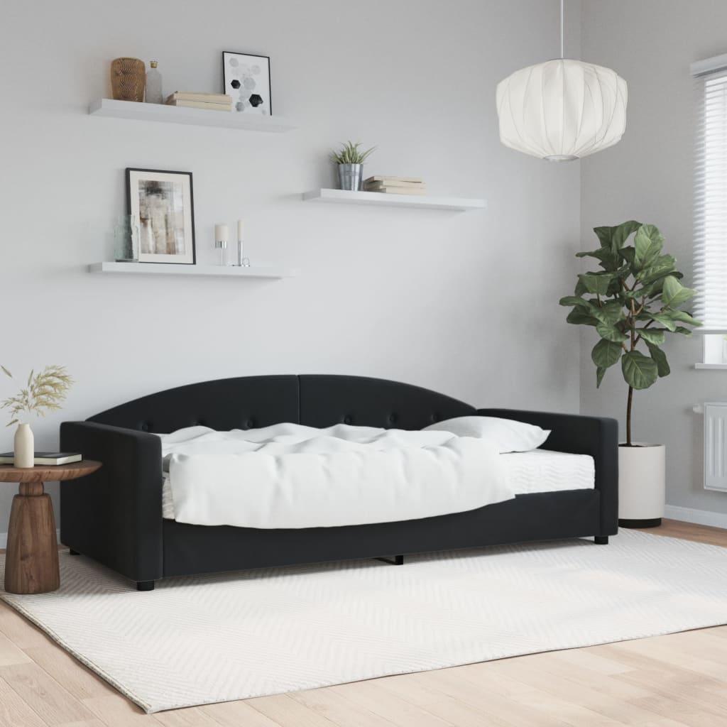 Daybed med madras 90x200 cm velour sort billede