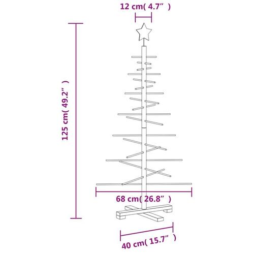 Dekorativt juletræ 125 cm massivt fyrretræ