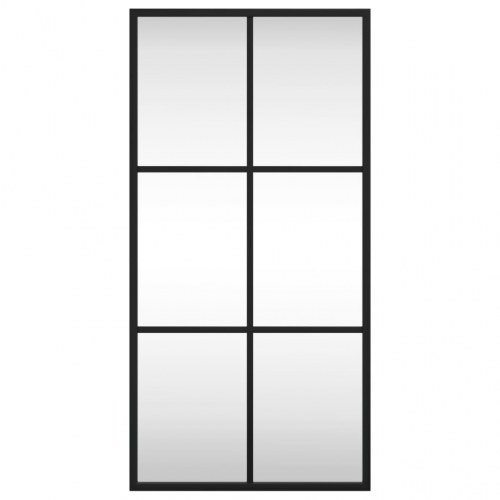 Vægspejl 30×60 cm - rektangulært med sort jernramme