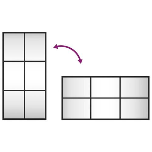 Vægspejl 30x60 cm rektangulært jern sort