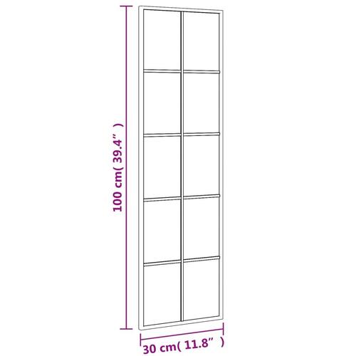 Vægspejl 30x100 cm rektangulært jern sort