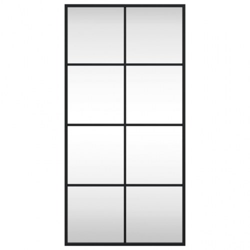 Vægspejl 40 × 80 cm - rektangulært med sort jernramme