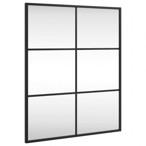 Vægspejl 50 × 60 cm - rektangulært med sort jernramme