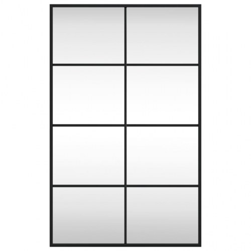 Vægspejl 50 × 80 cm - rektangulært med sort jernramme