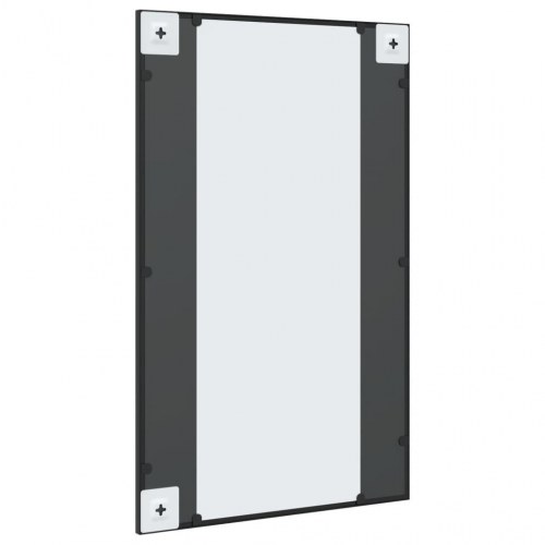 Vægspejl 50 × 80 cm - rektangulært med sort jernramme