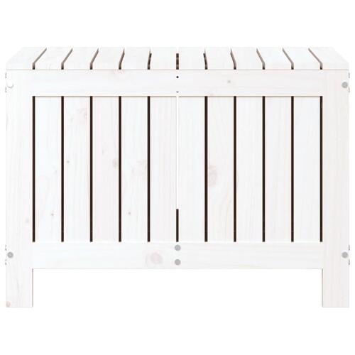Opbevaringskasse til haven 76x42,5x54 cm massivt fyrretræ hvid
