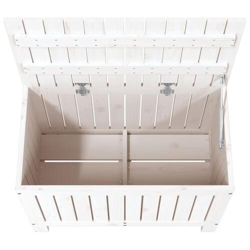 Opbevaringskasse til haven 76x42,5x54 cm massivt fyrretræ hvid