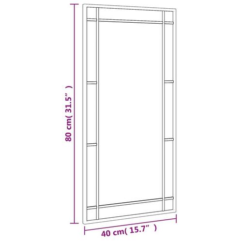 Vægspejl 40x80 cm rektangulært jern sort