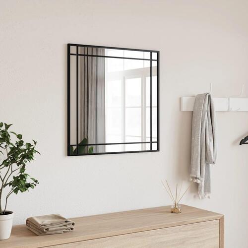 Vægspejl 50x50 cm firkantet jern sort
