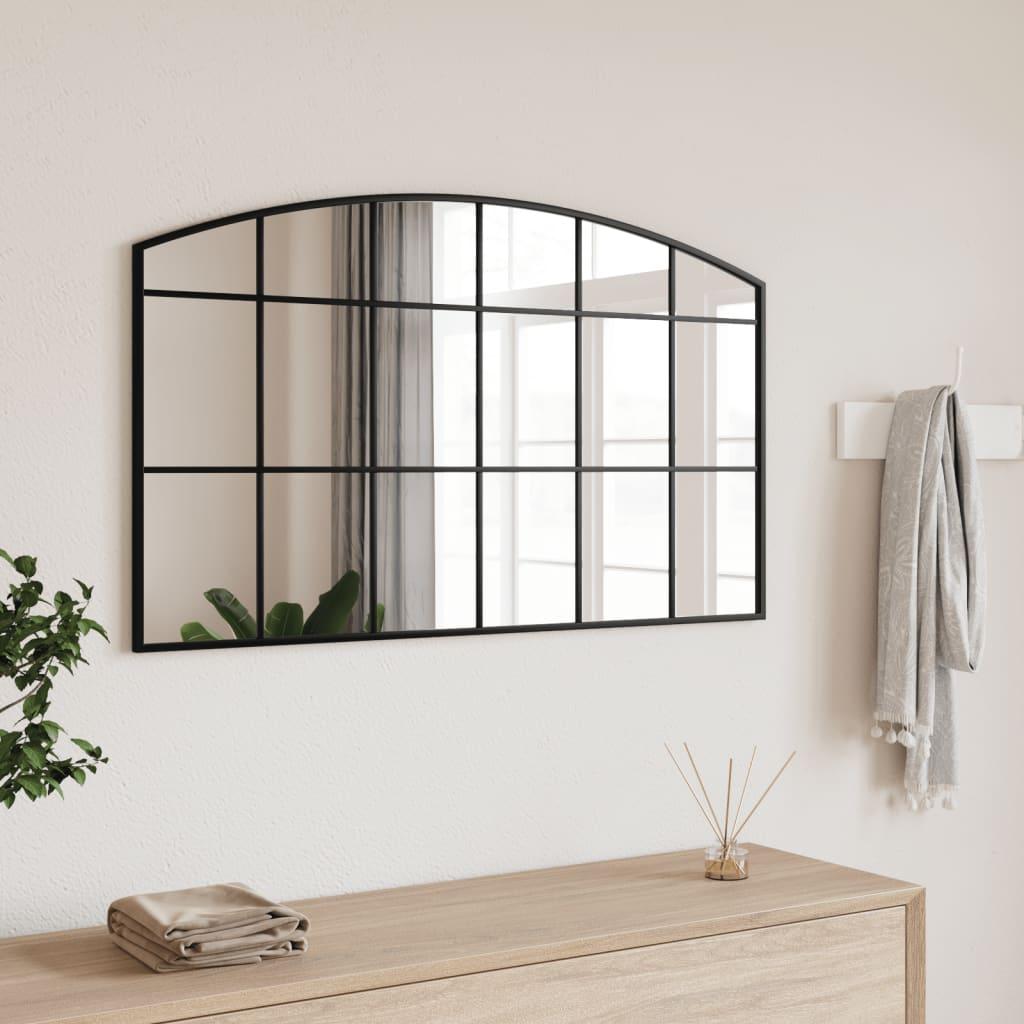 Vægspejl 100x60 cm buet jern sort