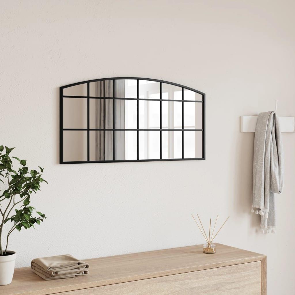 Vægspejl 80x40 cm buet jern sort