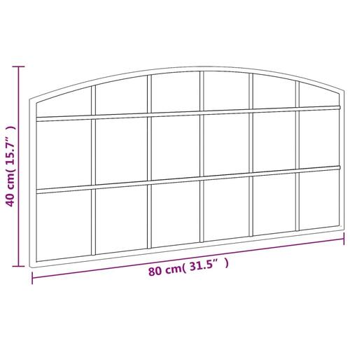 Vægspejl 80x40 cm buet jern sort