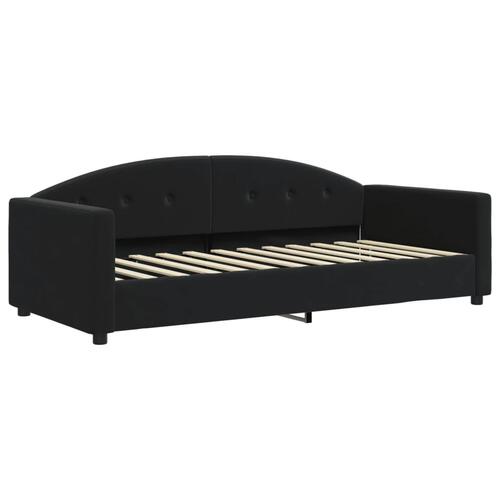 Daybed med udtræk 90x200 cm velour sort