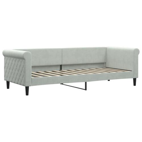 Daybed med udtræk 80x200 cm velour lysegrå