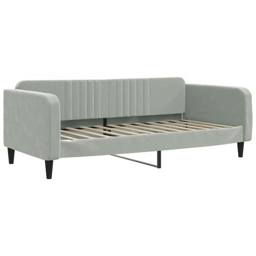 Daybed med udtræk 90x200 cm velour lysegrå