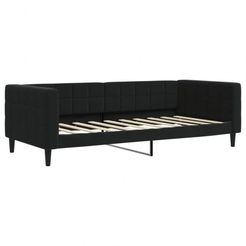 Daybed med udtræk 90 x 190 cm - sort velour