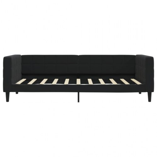 Daybed med udtræk 90 x 190 cm - sort velour