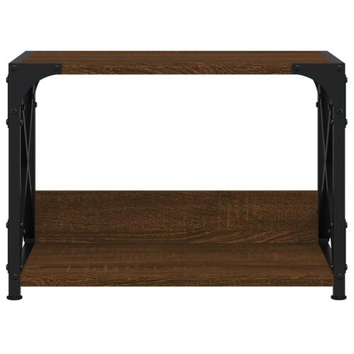 Printerstativ 2 hylder 44x26x31,5 cm konstrueret træ brun eg