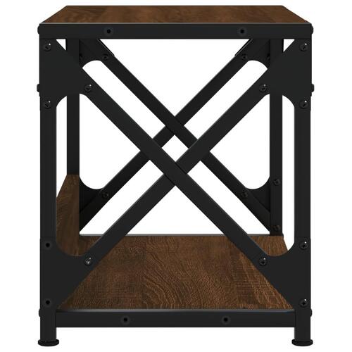 Printerstativ 2 hylder 44x26x31,5 cm konstrueret træ brun eg