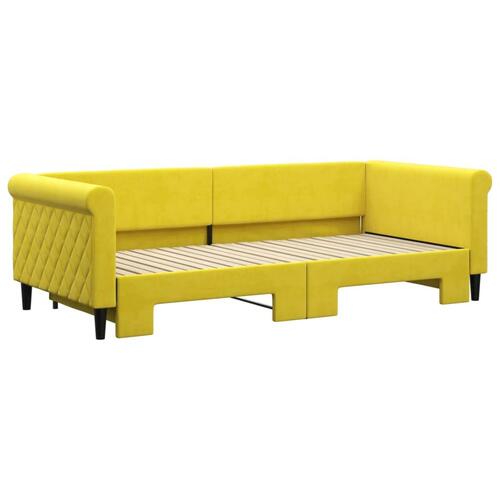 Daybed med udtræk 90x200 cm velour gul