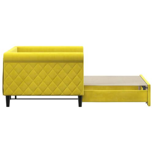 Daybed med udtræk 90x200 cm velour gul
