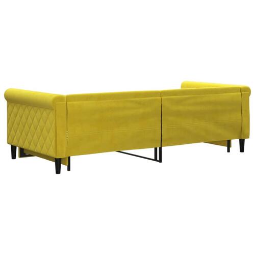 Daybed med udtræk 90x200 cm velour gul