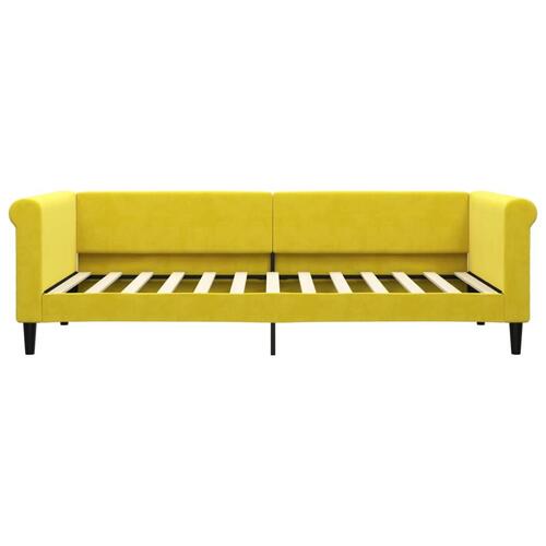 Daybed med udtræk 90x200 cm velour gul