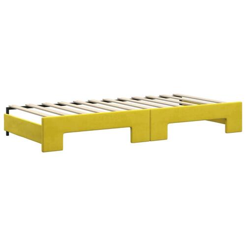 Daybed med udtræk 90x200 cm velour gul