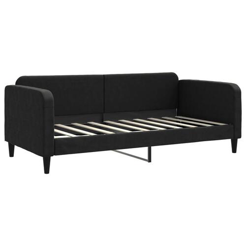 Daybed med udtræk 90x190 cm stof sort