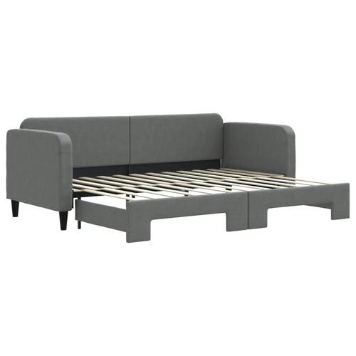 Daybed med udtræk 80x200 cm stof mørkegrå