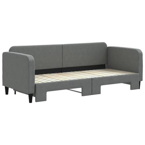 Daybed med udtræk 80x200 cm stof mørkegrå