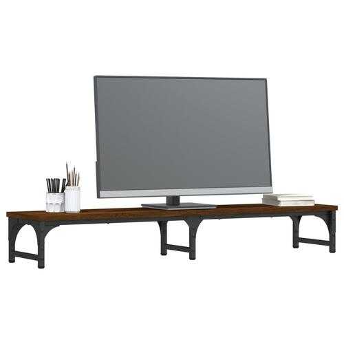 Skærmstander 105x23x15,5 cm konstrueret træ brun egetræsfarve