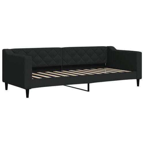Daybed med udtræk 80x200 cm stof sort