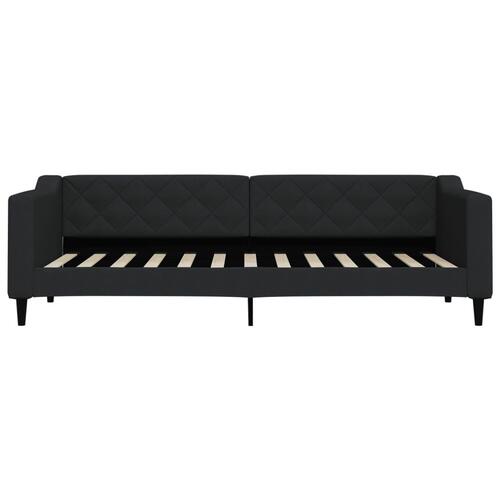 Daybed med udtræk 80x200 cm stof sort